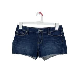 Paige Womens Bobby Dark Wash Blue Jean Cutoff Shorts Size 28